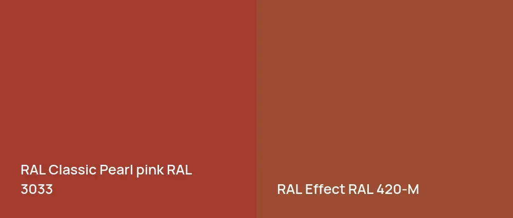 RAL Classic  Pearl pink RAL 3033 vs RAL Effect  RAL 420-M
