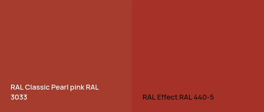 RAL Classic  Pearl pink RAL 3033 vs RAL Effect  RAL 440-5