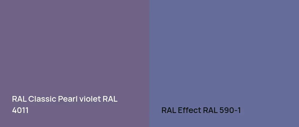 RAL Classic  Pearl violet RAL 4011 vs RAL Effect  RAL 590-1