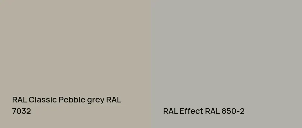 RAL Classic  Pebble grey RAL 7032 vs RAL Effect  RAL 850-2