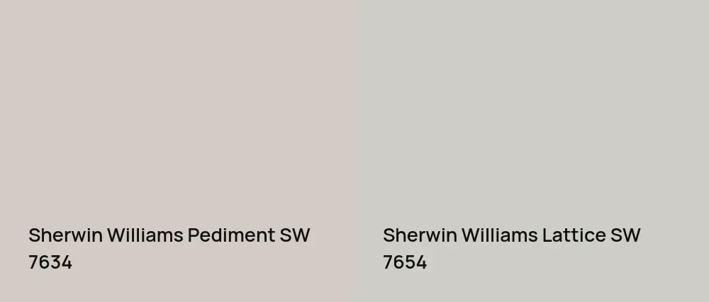 Sherwin Williams Pediment SW 7634 vs Sherwin Williams Lattice SW 7654