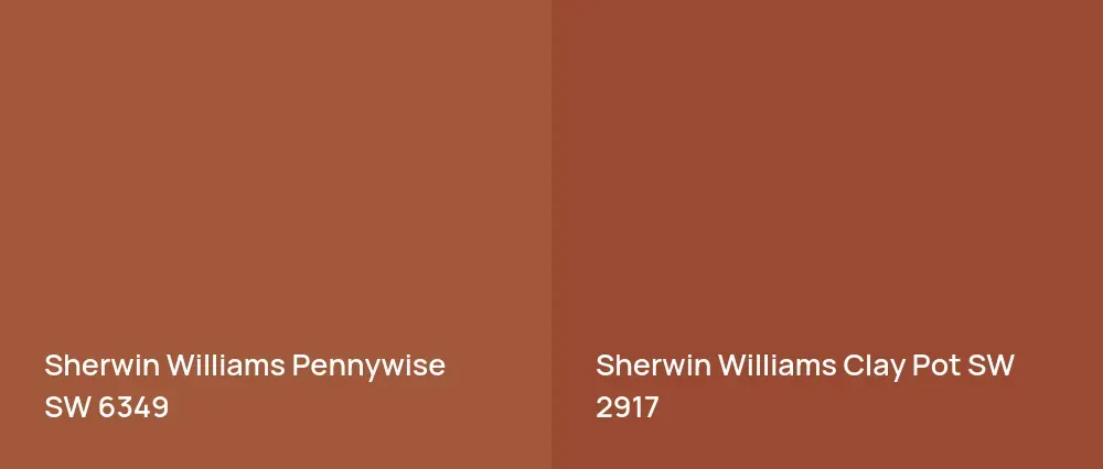 Sherwin Williams Pennywise SW 6349 vs Sherwin Williams Clay Pot SW 2917