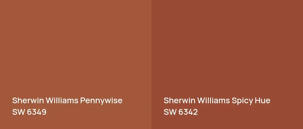 Sherwin Williams Pennywise SW 6349 vs Sherwin Williams Spicy Hue SW 6342