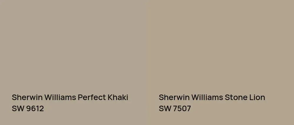 Sherwin Williams Perfect Khaki SW 9612 vs Sherwin Williams Stone Lion SW 7507