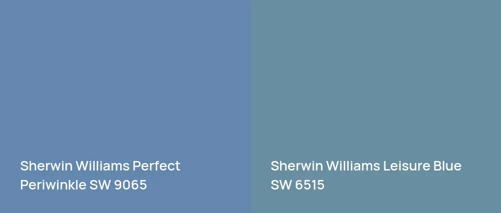 Sherwin Williams Perfect Periwinkle SW 9065 vs Sherwin Williams Leisure Blue SW 6515