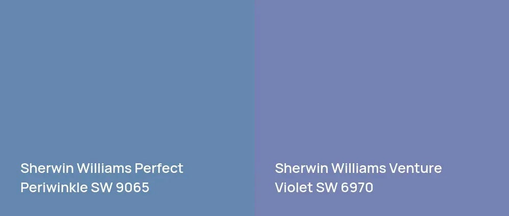 Sherwin Williams Perfect Periwinkle SW 9065 vs Sherwin Williams Venture Violet SW 6970