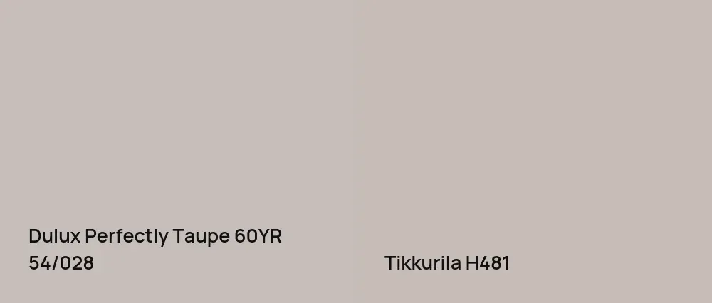 Dulux Perfectly Taupe 60YR 54/028 vs Tikkurila  H481