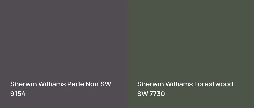 Sherwin Williams Perle Noir SW 9154 vs Sherwin Williams Forestwood SW 7730