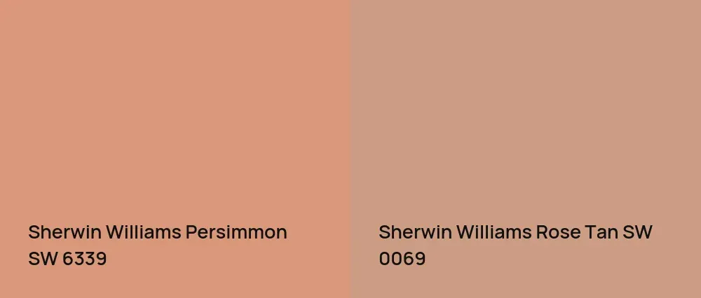 Sherwin Williams Persimmon SW 6339 vs Sherwin Williams Rose Tan SW 0069