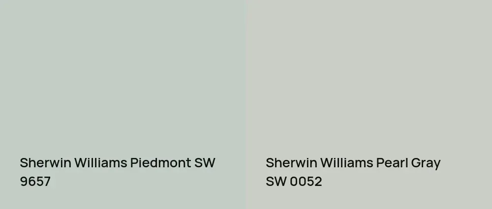 Sherwin Williams Piedmont SW 9657 vs Sherwin Williams Pearl Gray SW 0052