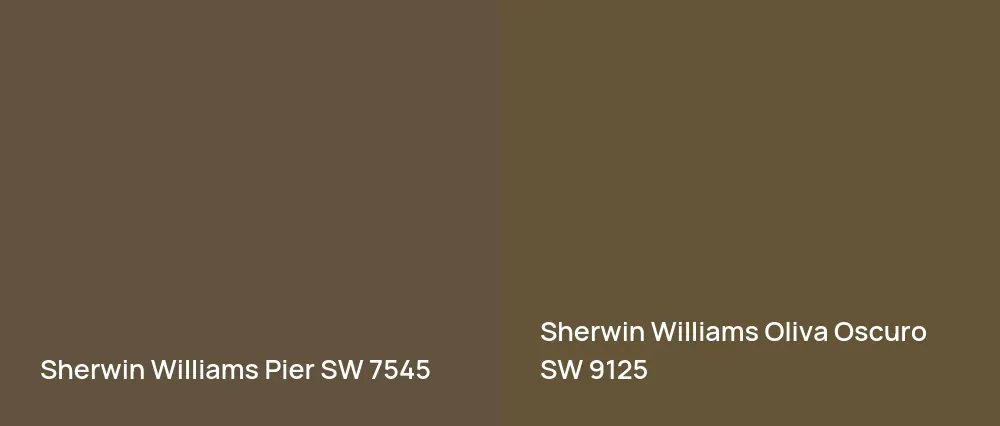 Sherwin Williams Pier SW 7545 vs Sherwin Williams Oliva Oscuro SW 9125