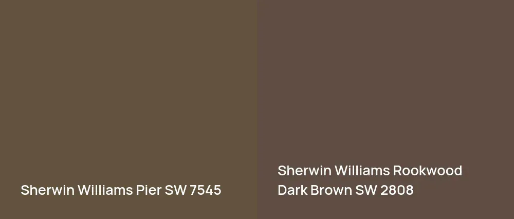 Sherwin Williams Pier SW 7545 vs Sherwin Williams Rookwood Dark Brown SW 2808