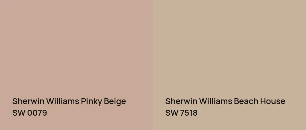 Sherwin Williams Pinky Beige SW 0079 vs Sherwin Williams Beach House SW 7518