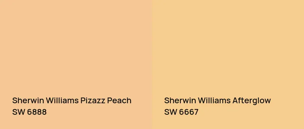 Sherwin Williams Pizazz Peach SW 6888 vs Sherwin Williams Afterglow SW 6667