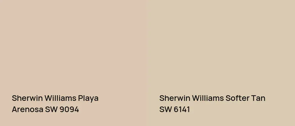 Sherwin Williams Playa Arenosa SW 9094 vs Sherwin Williams Softer Tan SW 6141