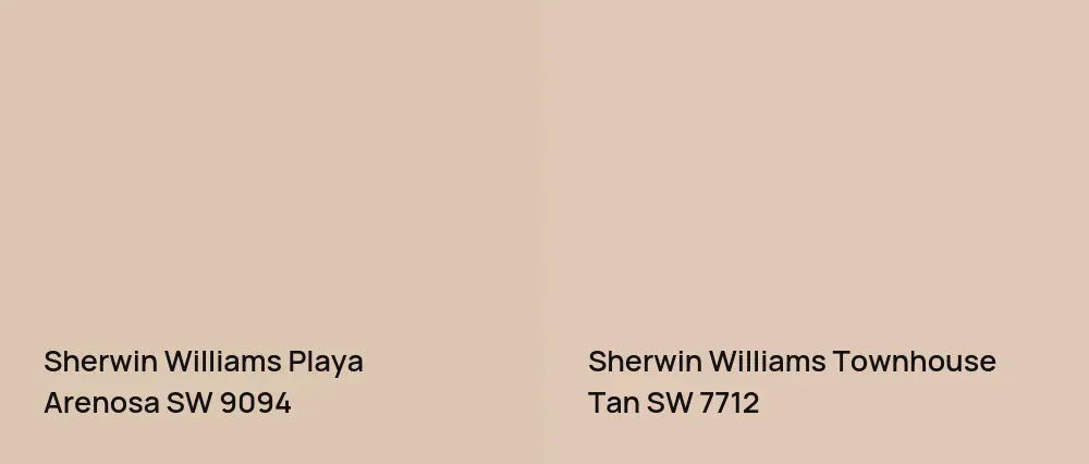 Sherwin Williams Playa Arenosa SW 9094 vs Sherwin Williams Townhouse Tan SW 7712