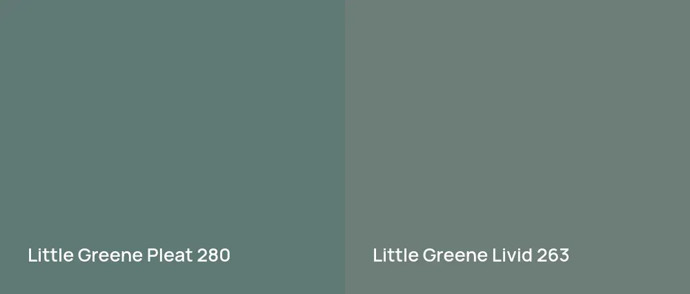 Little Greene Pleat 280 vs Little Greene Livid 263