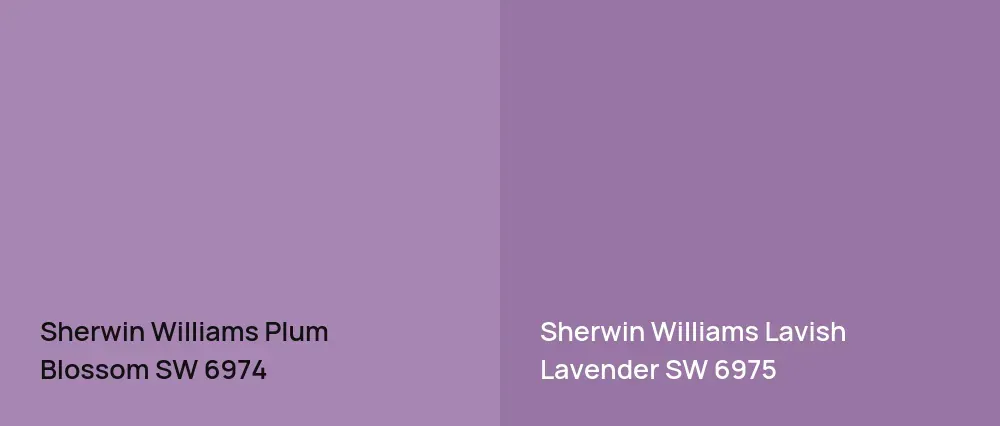 Sherwin Williams Plum Blossom SW 6974 vs Sherwin Williams Lavish Lavender SW 6975