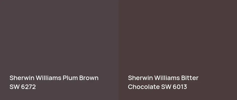 Sherwin Williams Plum Brown SW 6272 vs Sherwin Williams Bitter Chocolate SW 6013