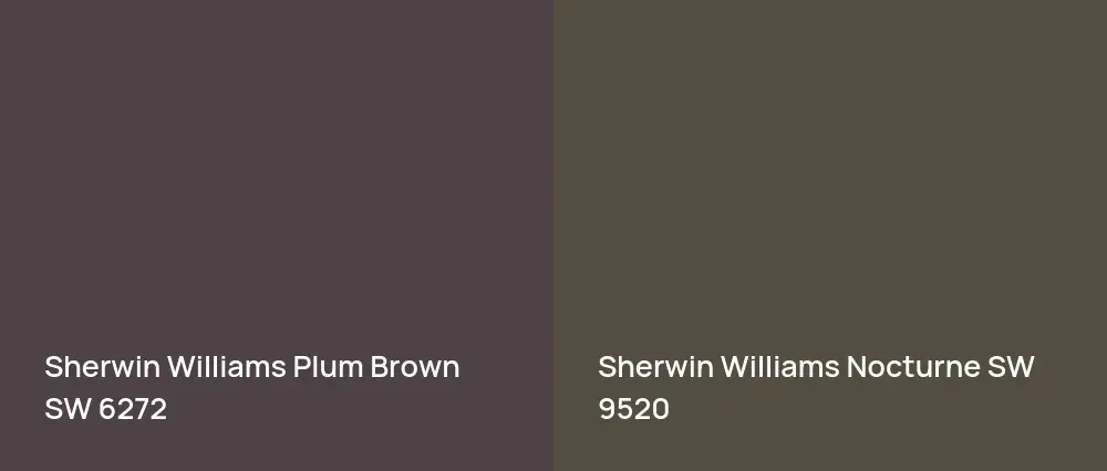Sherwin Williams Plum Brown SW 6272 vs Sherwin Williams Nocturne SW 9520