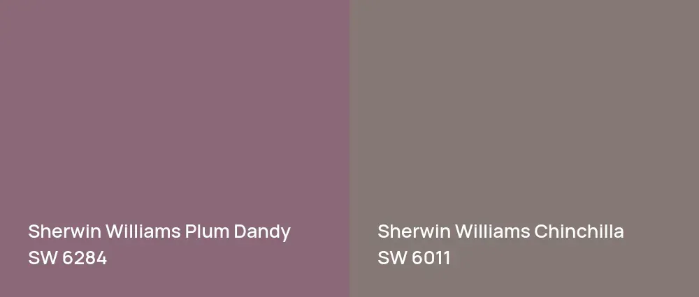 Sherwin Williams Plum Dandy SW 6284 vs Sherwin Williams Chinchilla SW 6011
