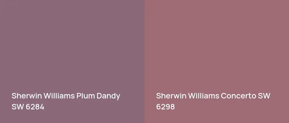 Sherwin Williams Plum Dandy SW 6284 vs Sherwin Williams Concerto SW 6298