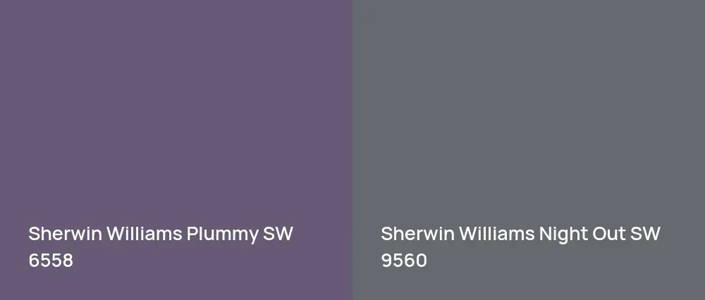 Sherwin Williams Plummy SW 6558 vs Sherwin Williams Night Out SW 9560