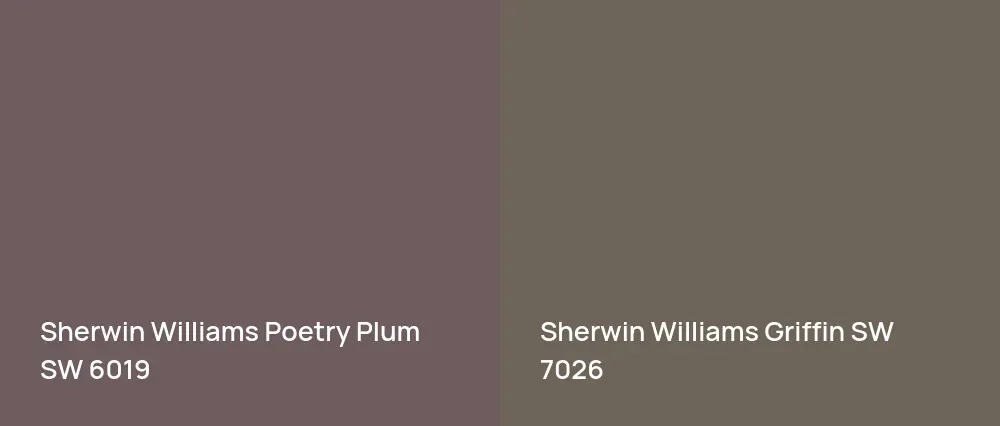 Sherwin Williams Poetry Plum SW 6019 vs Sherwin Williams Griffin SW 7026