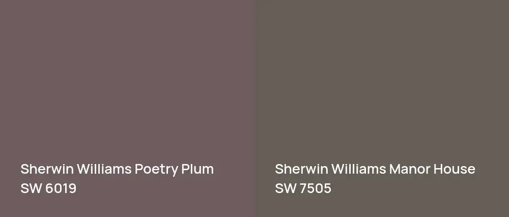 Sherwin Williams Poetry Plum SW 6019 vs Sherwin Williams Manor House SW 7505