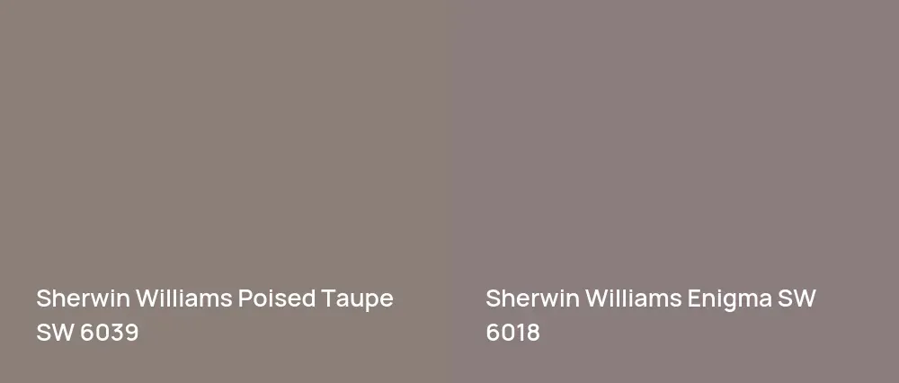 Sherwin Williams Poised Taupe SW 6039 vs Sherwin Williams Enigma SW 6018