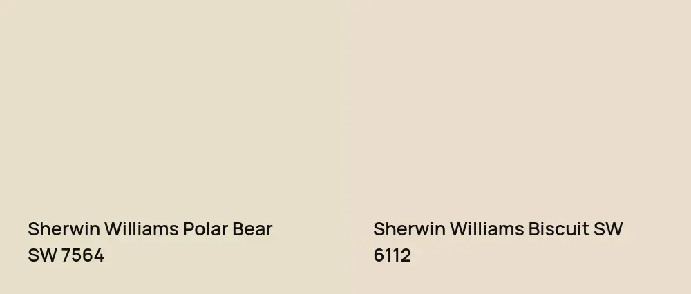Sherwin Williams Polar Bear SW 7564 vs Sherwin Williams Biscuit SW 6112