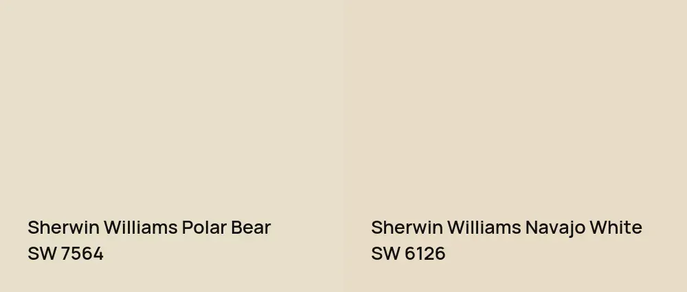 Sherwin Williams Polar Bear SW 7564 vs Sherwin Williams Navajo White SW 6126