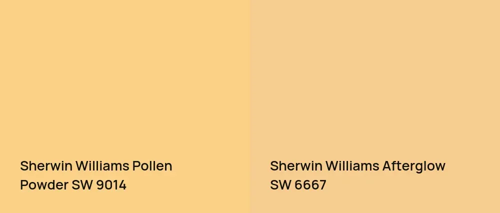 Sherwin Williams Pollen Powder SW 9014 vs Sherwin Williams Afterglow SW 6667