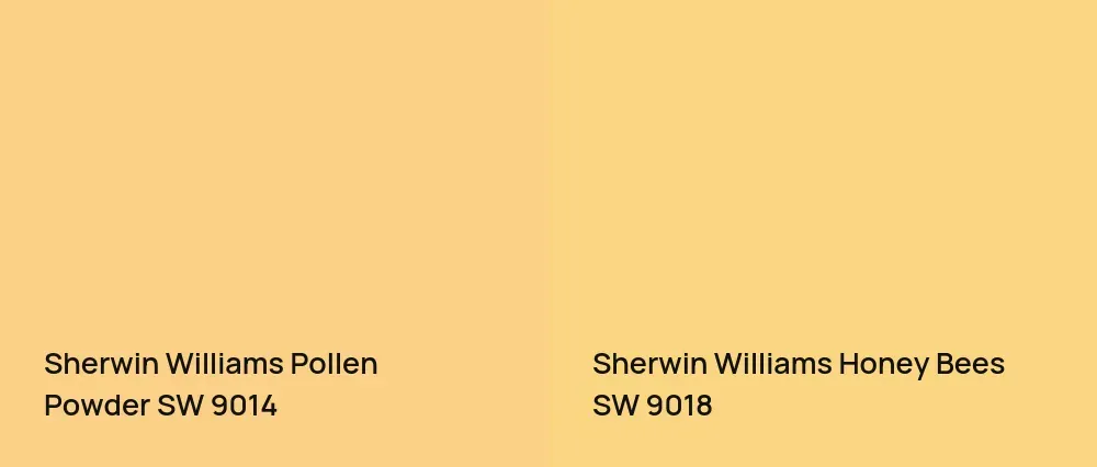 Sherwin Williams Pollen Powder SW 9014 vs Sherwin Williams Honey Bees SW 9018
