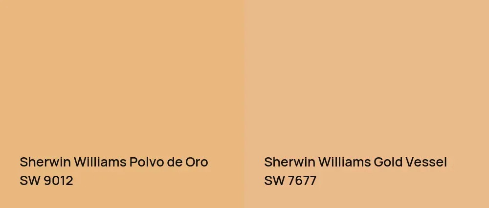 Sherwin Williams Polvo de Oro SW 9012 vs Sherwin Williams Gold Vessel SW 7677