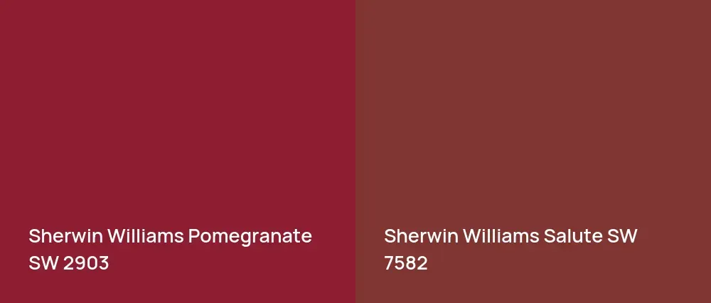 Sherwin Williams Pomegranate SW 2903 vs Sherwin Williams Salute SW 7582