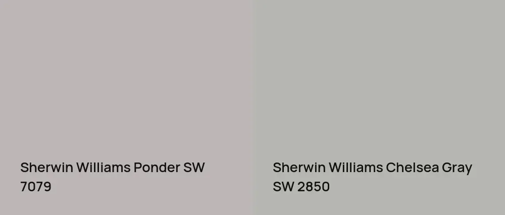 Sherwin Williams Ponder SW 7079 vs Sherwin Williams Chelsea Gray SW 2850
