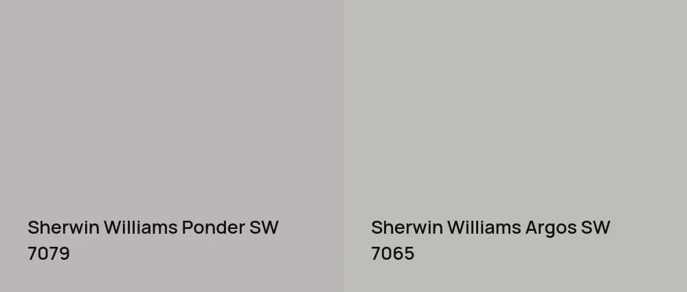 Sherwin Williams Ponder SW 7079 vs Sherwin Williams Argos SW 7065