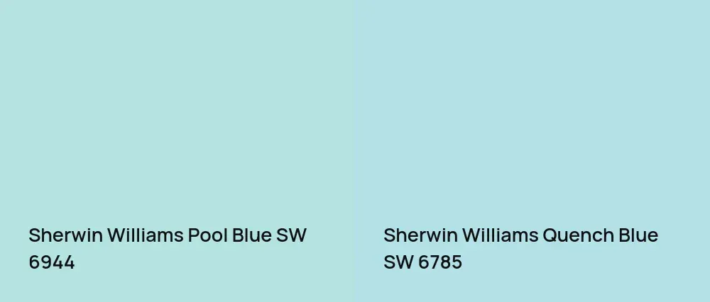 Sherwin Williams Pool Blue SW 6944 vs Sherwin Williams Quench Blue SW 6785