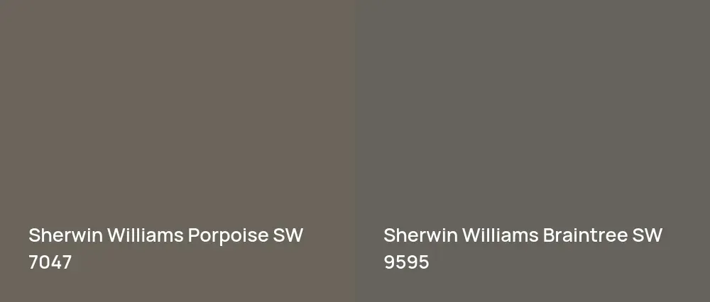 Sherwin Williams Porpoise SW 7047 vs Sherwin Williams Braintree SW 9595