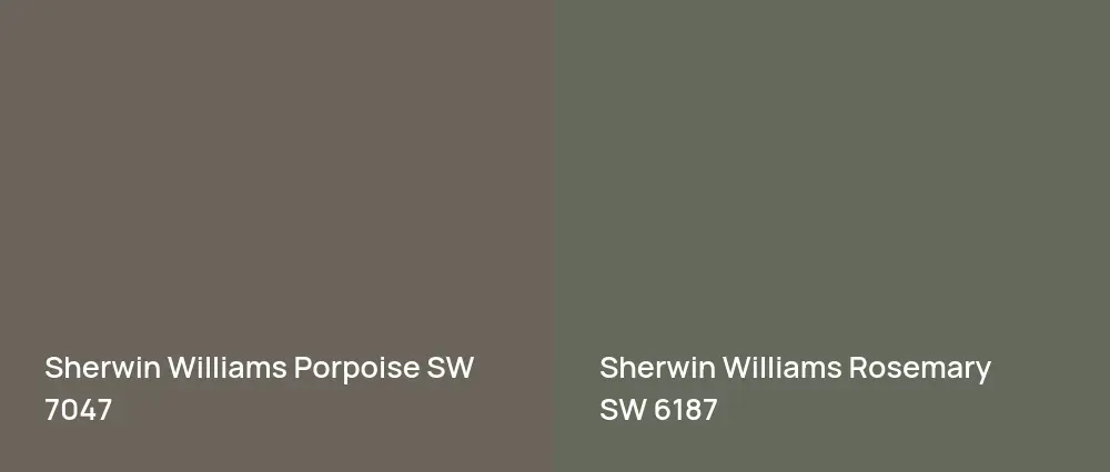 Sherwin Williams Porpoise SW 7047 vs Sherwin Williams Rosemary SW 6187