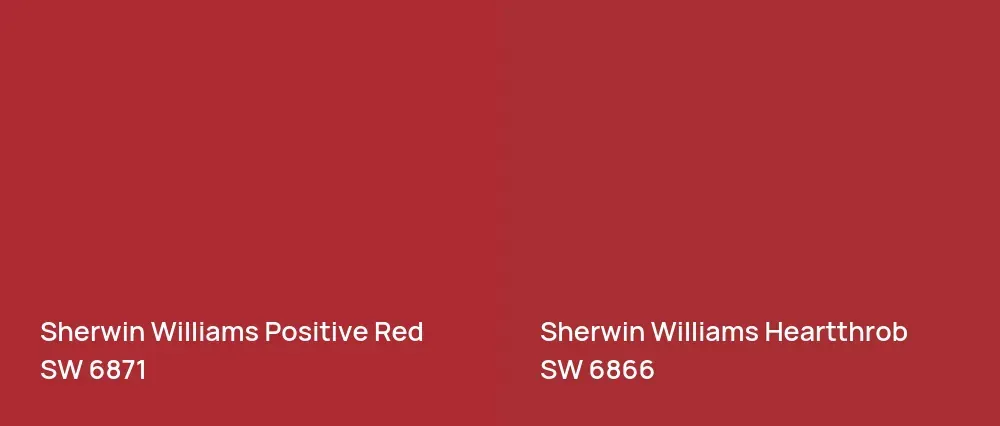 Sherwin Williams Positive Red SW 6871 vs Sherwin Williams Heartthrob SW 6866