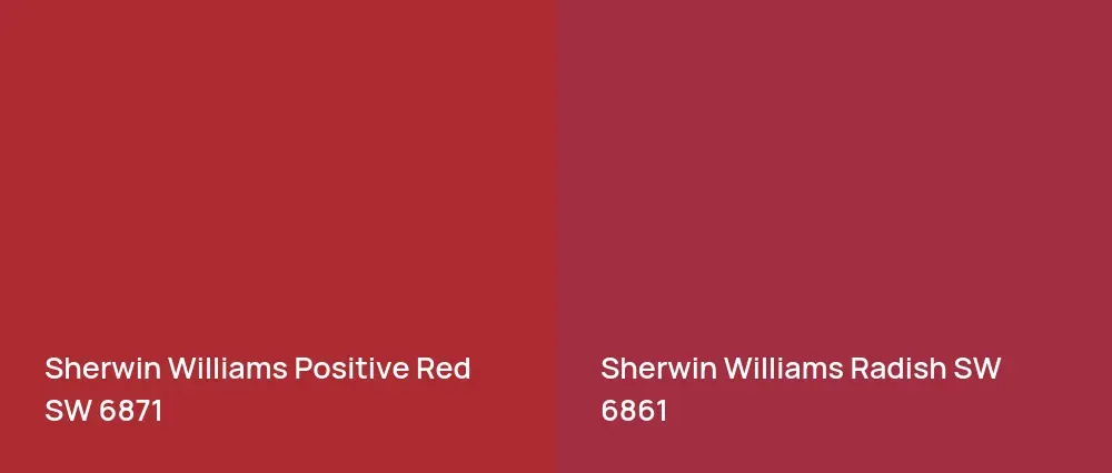 Sherwin Williams Positive Red SW 6871 vs Sherwin Williams Radish SW 6861