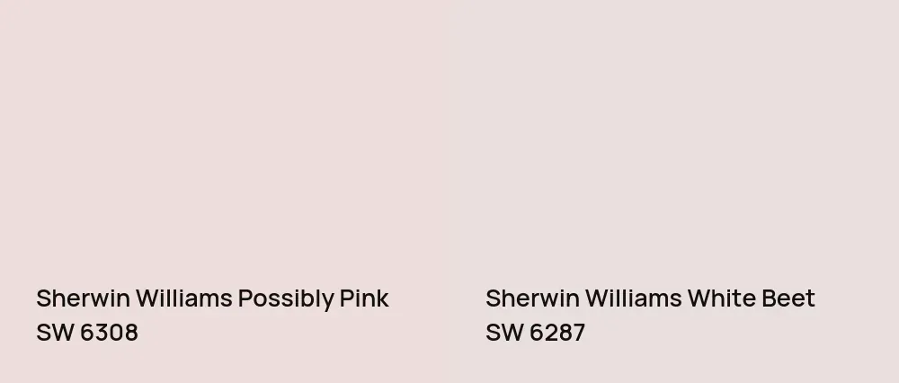 Sherwin Williams Possibly Pink SW 6308 vs Sherwin Williams White Beet SW 6287