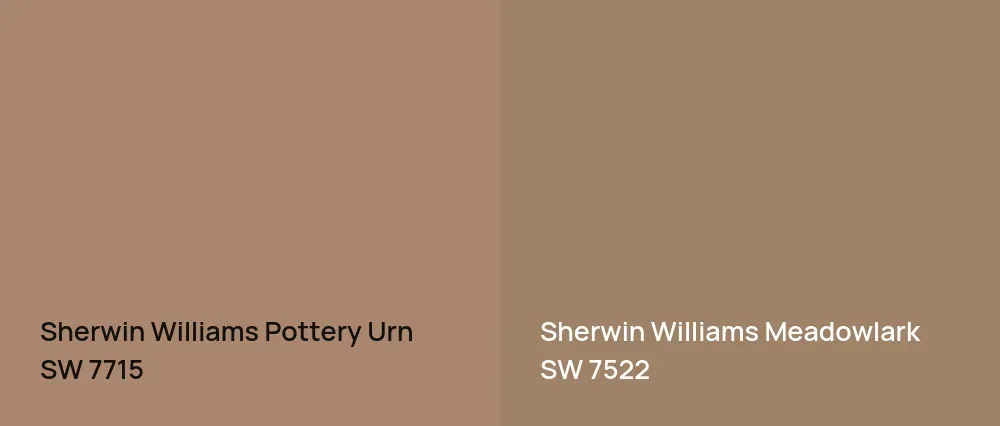 Sherwin Williams Pottery Urn SW 7715 vs Sherwin Williams Meadowlark SW 7522