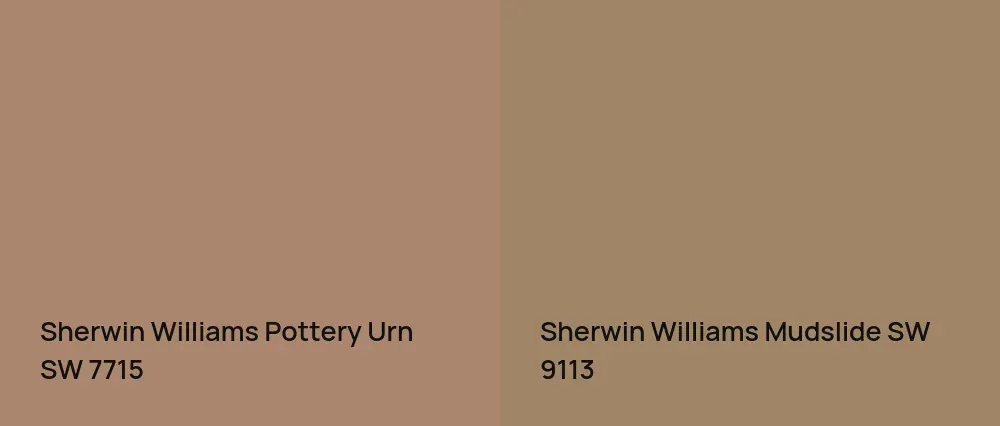 Sherwin Williams Pottery Urn SW 7715 vs Sherwin Williams Mudslide SW 9113