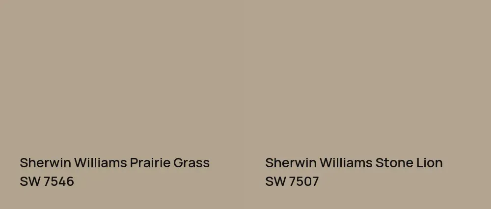 Sherwin Williams Prairie Grass SW 7546 vs Sherwin Williams Stone Lion SW 7507