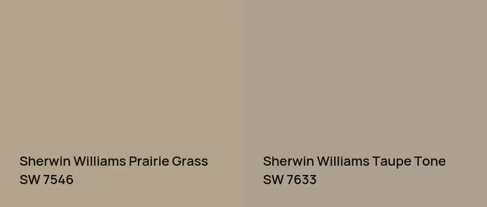 Sherwin Williams Prairie Grass SW 7546 vs Sherwin Williams Taupe Tone SW 7633