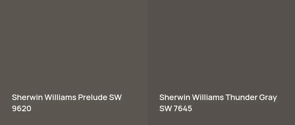 Sherwin Williams Prelude SW 9620 vs Sherwin Williams Thunder Gray SW 7645