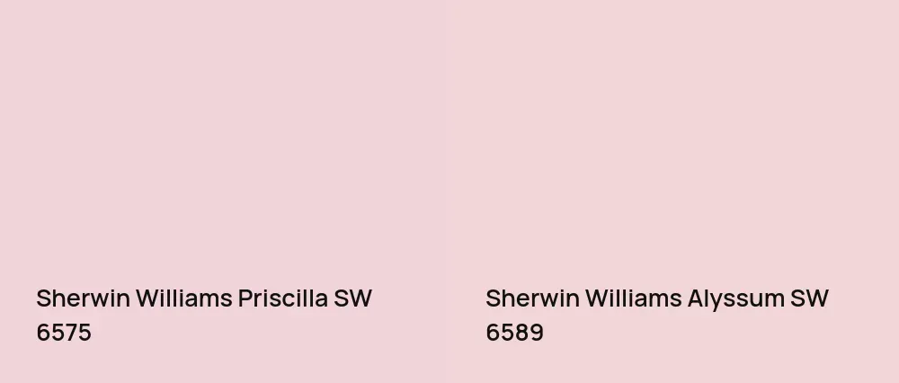 Sherwin Williams Priscilla SW 6575 vs Sherwin Williams Alyssum SW 6589